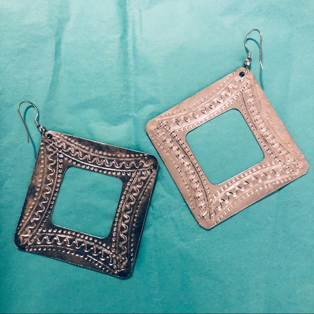 MEXICAN TIN FOLK ART-INSPIRED Tin Earrings!! - Picture 4 of 4